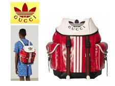 NEUF ! AUTHENTIQUE SAC À DOS DE LUXE GUCCI X ADIDAS rayure rouge Japon