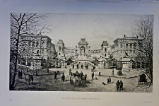Lucien GAUTIER (1850-1925)GRANDE GRAVURE XIX° PALAIS LONGCHAMPS MARSEILLE