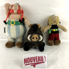 ➜Lot de 3 peluches famille Astérix & Obélix avec sanglier année 1994 Albert Rene