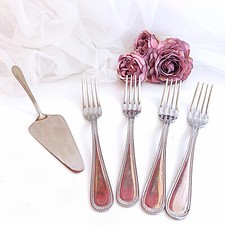 Pelle à gâteaux et lot fourchettes inox décor perlé poinçon et Nivella ROSTFREI