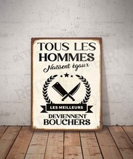 Plaque métal vintage Trophée boucherie Enseigne Panneau Diplôme Déco Boucher