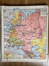 Carte scolaire Vidal Lablache n°34 URSS Finlande