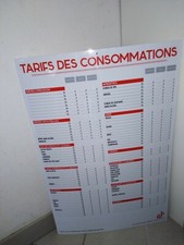 Panneau plaque tarif des consommations doubles faces neuf signalétique affichage