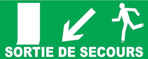 Panneau sortie secours - panneau, à