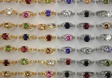 50pcs De gros Lots Charmant Mariage Zirconia cubique Anneau Dame Coeur Bagues