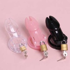 Cage de Chasteté Cage à Pénis Plastique Avec 5 Anneaux Mâle Chasteté Dispositif