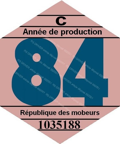 Vignette 1984 pour mobylette - vignette,