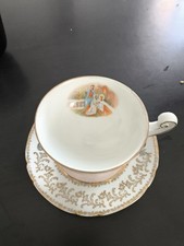 Tasse et soucoupe ancienne Victoria Germany n°203 – porcelaine fine dorée 