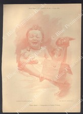 Gravure illustration GASTON VUILLIER Vilain diable bébé Planche Revue Mame