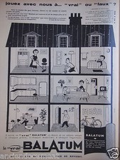 PUBLICITÉ BALATUM LE COUVRE-SOL AUX MEILLEUR PRIX JOUER AVEC NOUS A VRAI OU FAUX