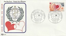 Enveloppe 1er jour Mois Mondiale de la Santé Semaine du Coeur 1972 PAC 1