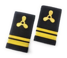 Uniforme Marin Officier Ingénieur 3ème Échelon Épaulettes Trois Barres Paire