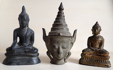 BOUDDHA BUDDHA BRONZE ANCIEN LOT X 3