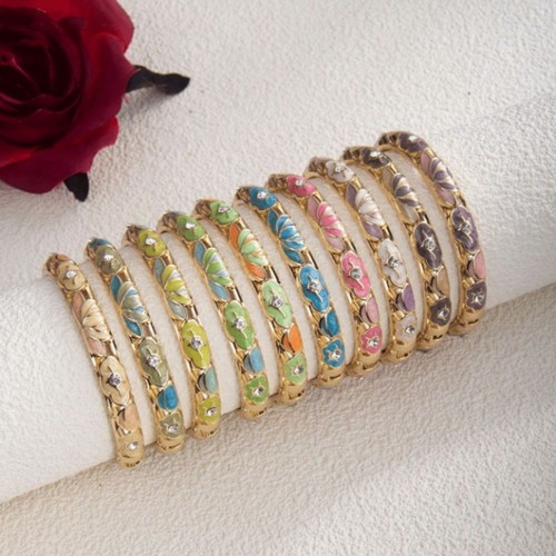 Bracelet lotus émaillé pour - lotus,