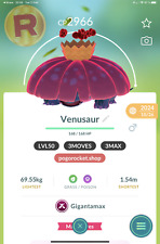 Gmax Venusaur LVL50 3MOVES 3MAX Gigantamax Non-Shiny Go Reg or 1M FAST TRADE