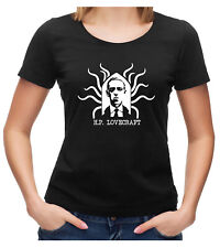 HP Lovecraft Portrait Fan Femme T-Shirt Necronomicon Miskatonic University