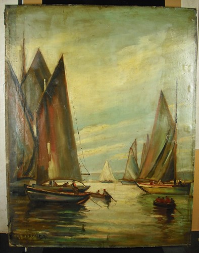 Marine signée marquet hule - marine,