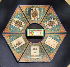 Jeu Ancien Nain Jaune & Bog – Plateau Belle Époque 1890 + Jetons en Os 1950