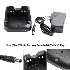 BC-240 Charger BP-298 Battery Rapid Dock For ICOM V86 U86 Two Way Radio US Plug'