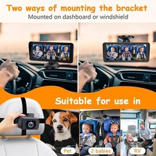 Caméras double pour surveillance siège arrière voiture, écran 6,9" 1080p,USB