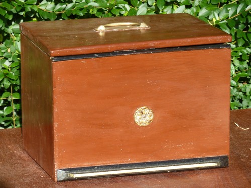 Caisse coffre bois peint - coffre,