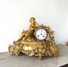 Pendule époque Napoleon III.Signature. A.ADAM. Dorure. Bronze France