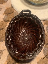 Rare ancien MOULE A GATEAUX en TERRE CUITE XIX Eme (57)