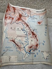 Carte scolaire Vidal Lablache Indochine / Madagascar 90cm * 75 Cm Carton