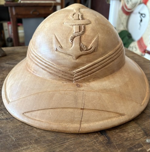 Beau casque colonial bois - casque,
