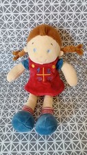 Doudou poupée fille robe rouge 1234 bleu rouge Mots d 'Enfants