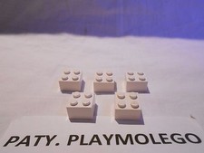 Lot de 5 briques Lego 2x2 de couleur blanche ref.3003