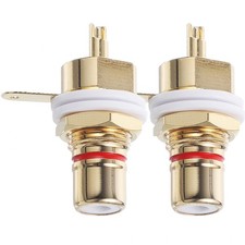  2 Pcs Adaptateur Prise Jack Fiches Rca Connecteurs De Fil D'enceintes