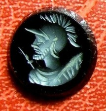 Intaglio Carving roman or Greek worrier on hard stone to identify