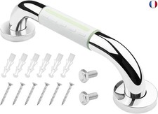 Baxcdyswe 30cm Barre d'Appui WC, Antidérapant avec Lumière Fluorescente, Acier I