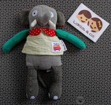 DOUDOU MOULIN ROTY LES POPIPOP ELEPHANT Gris Vert Rouge 28 cm - D1810
