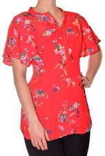 tunique taille 38 motif floral rouge à nouer dans le dos taille marquée