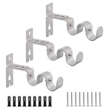 Lot de 3 supports de tringle à rideaux double - Support mural robuste et régl...