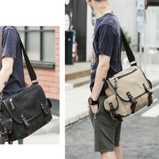 Hommes Toile Messagers Épaule École Sacs Décontracté Vintage à Main Cartable