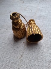2 ANCIENS GLANDS EN BRONZE   LESTS D’EMBOUTS POUR CORDONS DE RIDEAUX OU TENTURE
