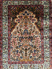 Qōm Qūm Persian silk prayer rug tapis persan soie seide teppich mihrab 96x61 cm