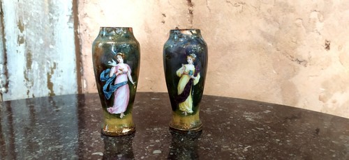 Paire vase miniature cuivre - miniature,