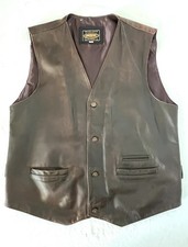 Gilet cuir T52 marron foncé