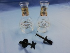 set bouteille huile vinaigre vintage pyrex made in USA burettes