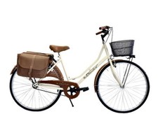 Vélo Femme De Ville 26 Bici Vintage Avec Panier Et Sacs BEIGE