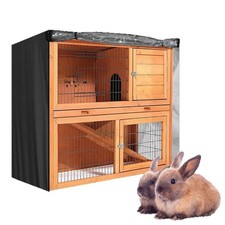 Housse étanche pour clapier double lapin avec 15 trous de ventilation et fenêt