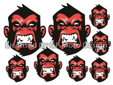 VTT Surf Bike Mad Crazy Monkey bad 8 autocollants décalcomanies casque moto v...