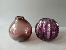 2 vases en verre couleur