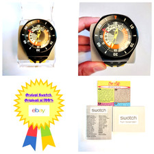 Swatch Fun Scuba Neuf SUGB101 Noeud-Papillon Jaune Montre à Bracelet Plongée NOS