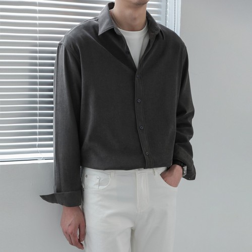 Loose solid color long sleeve - color,