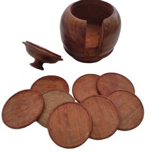 Dessous de verre en bois exotique 1 ensemble  avec 8 dessous de verre